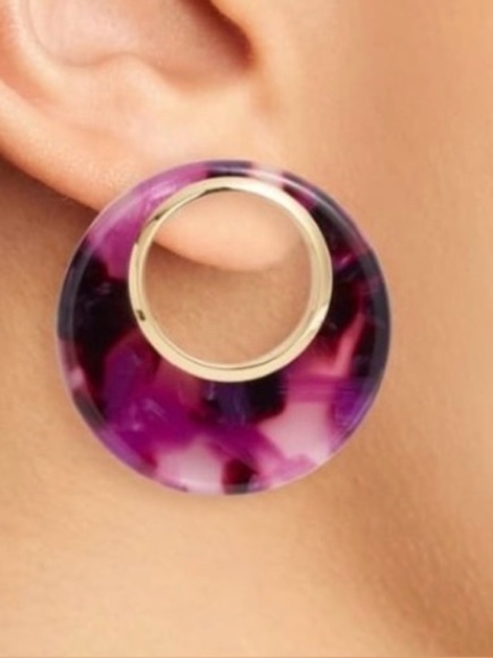 Kate Spade Purple & Gold On the Dot Earrings